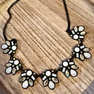 LOFT Black and White Floral Necklace
